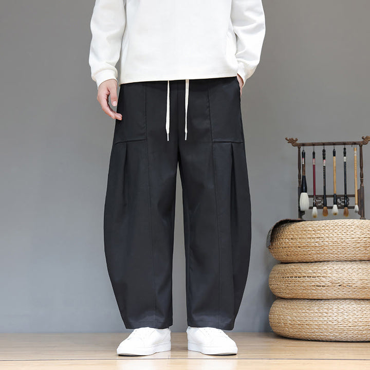 Pantalones bombachos cortos de algodón de color liso para hombre con estampado de Buddha Stones y bolsillos. - Negro - US/UK/AU46, EU56 (5XL) - image 22