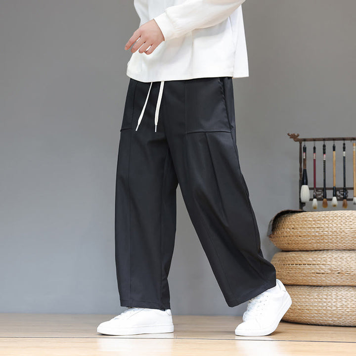 Pantalones bombachos cortos de algodón de color liso para hombre con estampado de Buddha Stones y bolsillos. - image 23