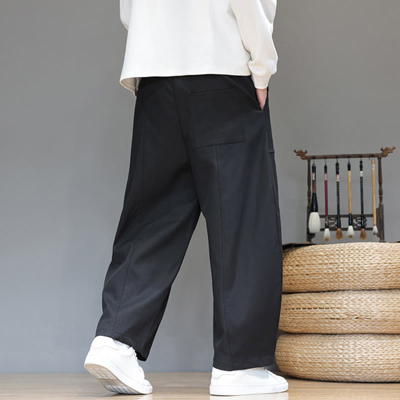 Pantalones bombachos cortos de algodón de color liso para hombre con estampado de Buddha Stones y bolsillos. - image 25