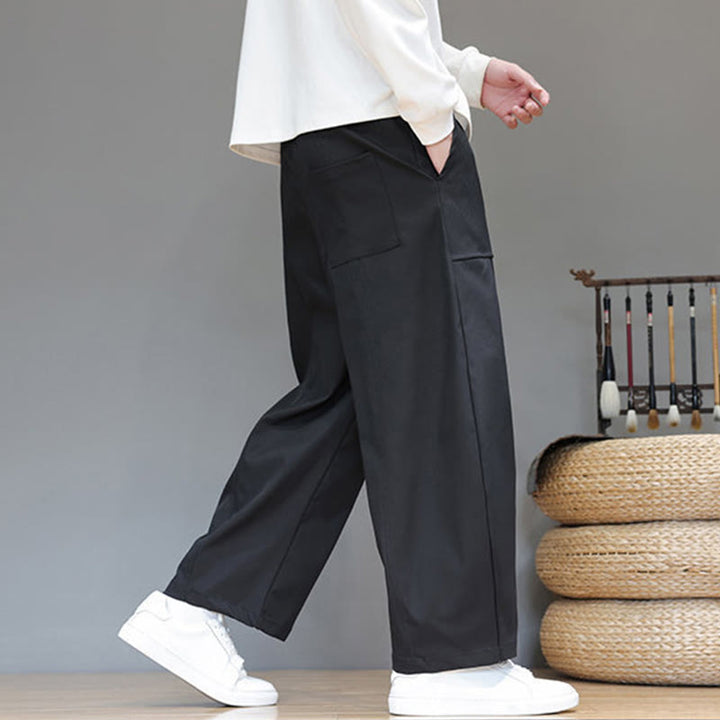 Pantalones bombachos cortos de algodón de color liso para hombre con estampado de Buddha Stones y bolsillos. - image 28