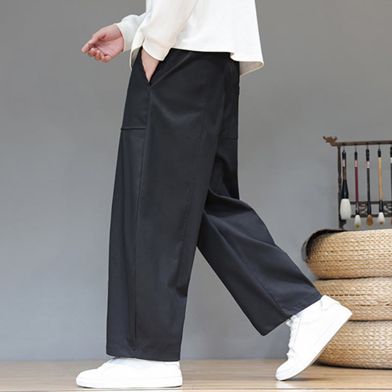 Pantalones bombachos cortos de algodón de color liso para hombre con estampado de Buddha Stones y bolsillos. - image 24