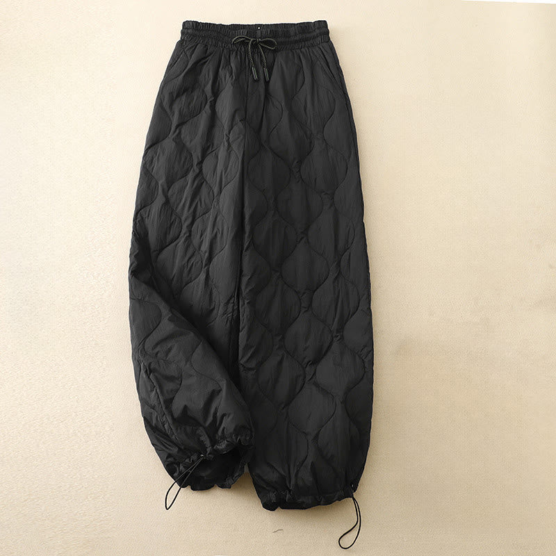 Pantalones de invierno cálidos para mujer con estampado de líneas curvas y detalles en Buddha Stones , con bolsillos. - Negro - US8-10，UK/AU12-14，EU40-42 (2XL) - image 8