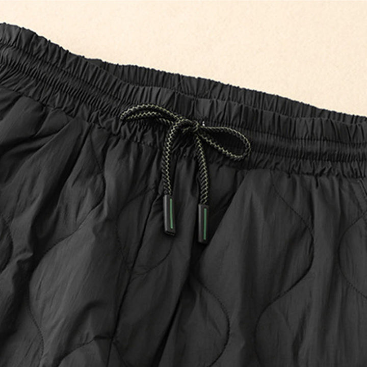 Pantalones de invierno cálidos para mujer con estampado de líneas curvas y detalles en Buddha Stones , con bolsillos. - image 9