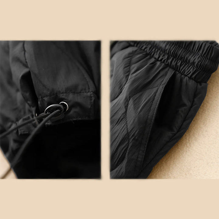Pantalones de invierno cálidos para mujer con estampado de líneas curvas y detalles en Buddha Stones , con bolsillos. - image 12