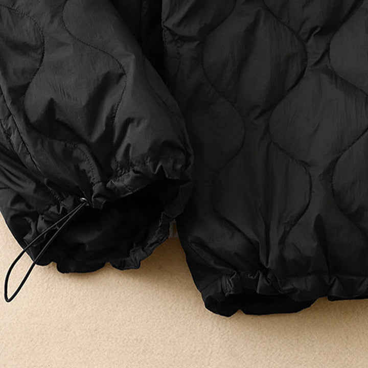 Pantalones de invierno cálidos para mujer con estampado de líneas curvas y detalles en Buddha Stones , con bolsillos. - image 11