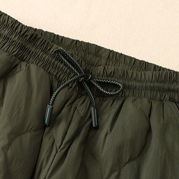 Pantalones de invierno cálidos para mujer con estampado de líneas curvas y detalles en Buddha Stones , con bolsillos. - image 14