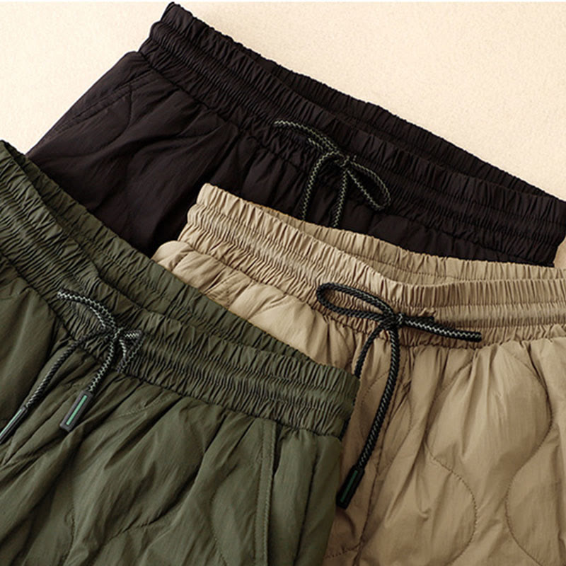 Pantalones de invierno cálidos para mujer con estampado de líneas curvas y detalles en Buddha Stones , con bolsillos. - image 18