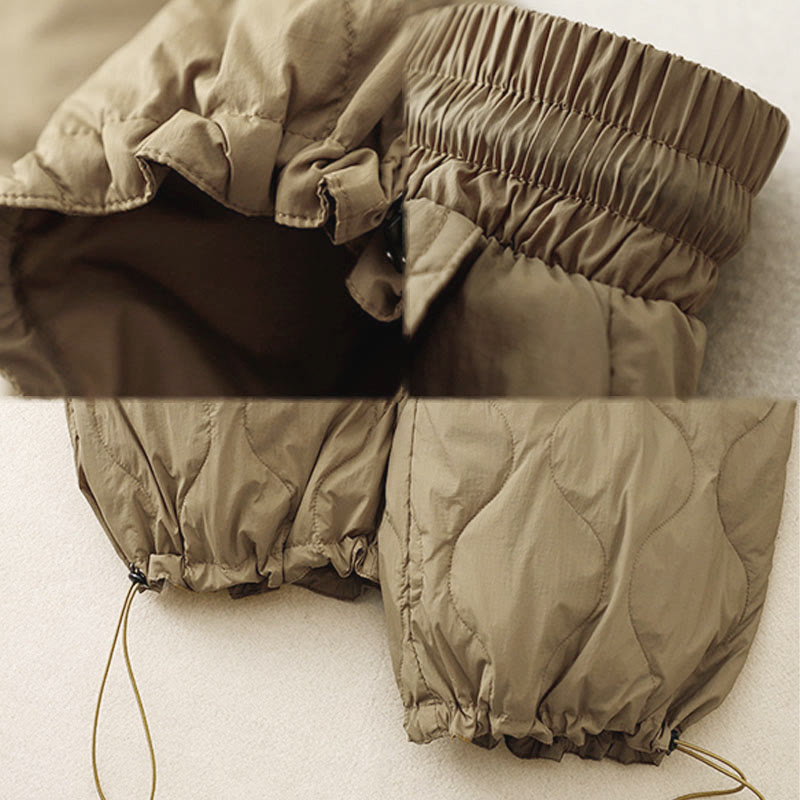 Pantalones de invierno cálidos para mujer con estampado de líneas curvas y detalles en Buddha Stones , con bolsillos. - image 7