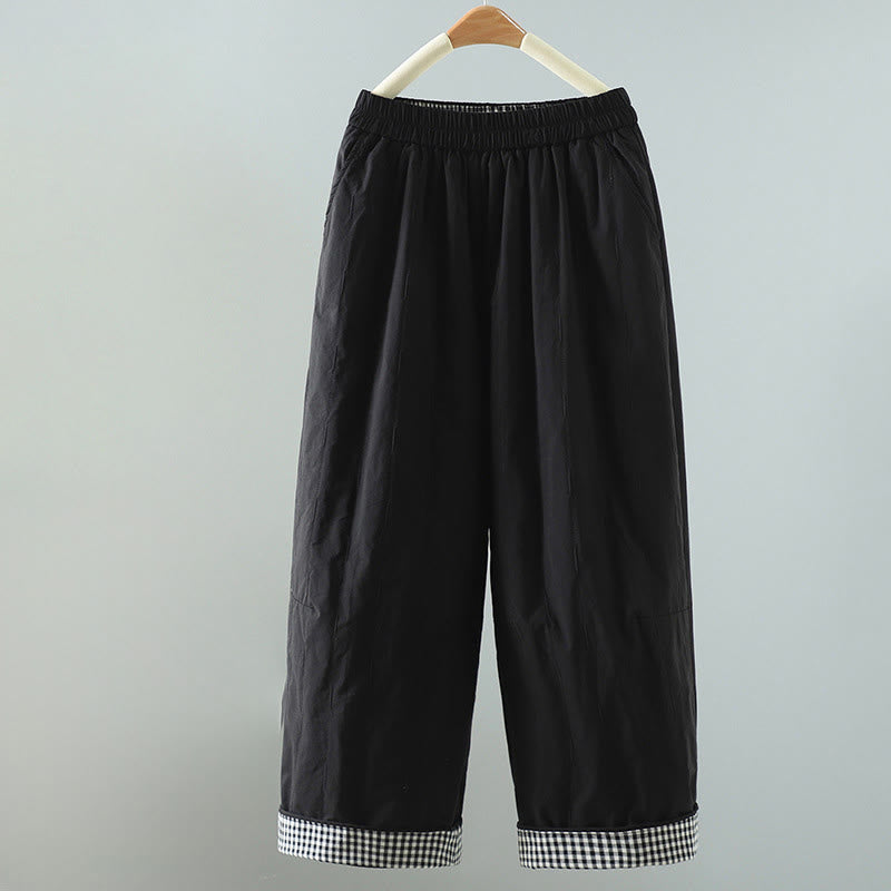 Pantalones harén de algodón para mujer con rayas rectas y bolsillos de Buddha Stones - Negro - US8-10，UK/AU12-14，EU40-42 (2XL) - image 6