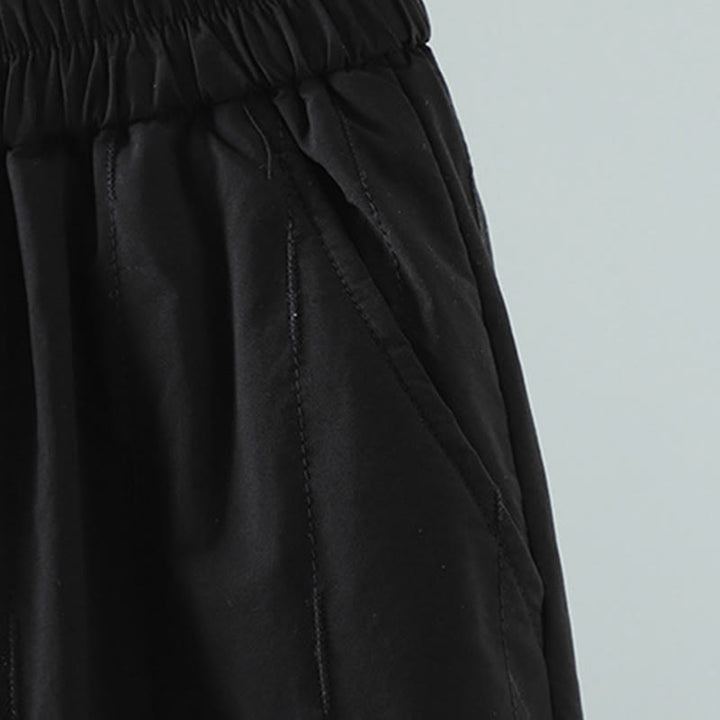 Pantalones tipo harem para mujer con forro polar de algodón, rayas y líneas rectas con estampado de Buddha Stones y bolsillos. - image 8