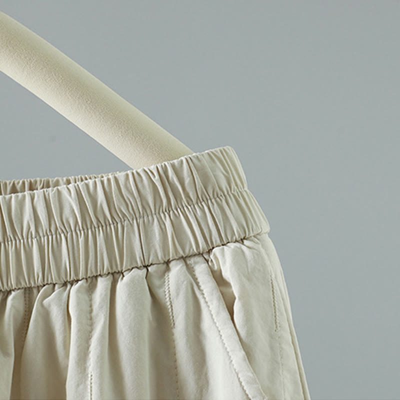 Pantalones tipo harem para mujer con forro polar de algodón, rayas y líneas rectas con estampado de Buddha Stones y bolsillos. - image 16