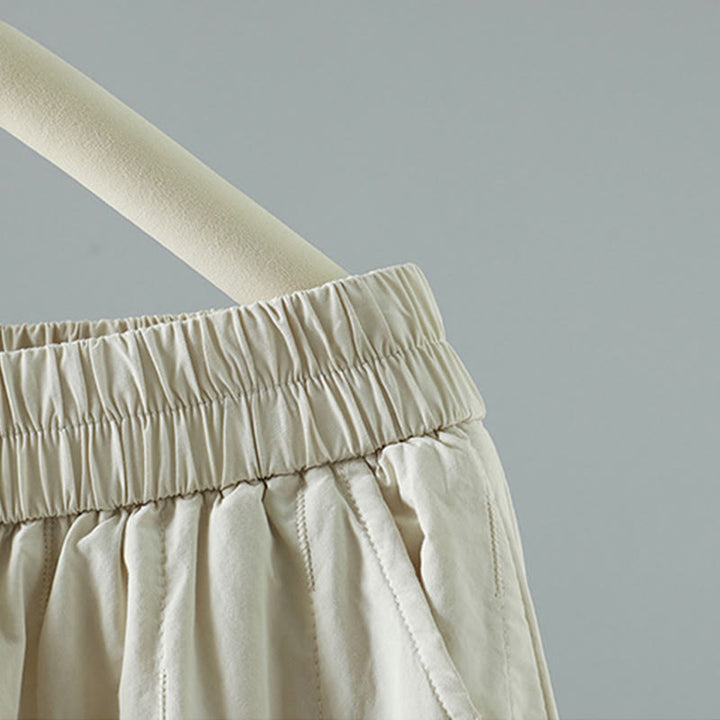 Pantalones tipo harem para mujer con forro polar de algodón, rayas y líneas rectas con estampado de Buddha Stones y bolsillos. - image 16