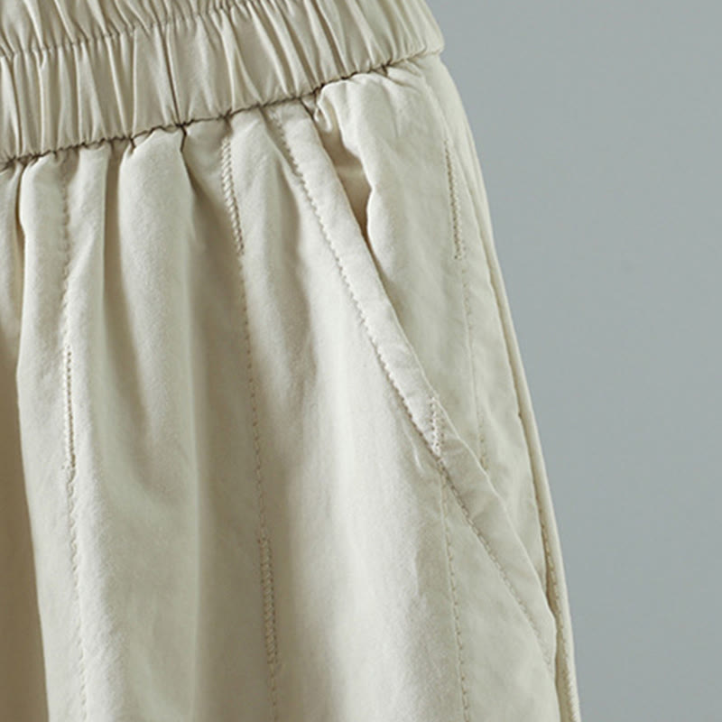 Pantalones harén de algodón para mujer con rayas rectas y bolsillos de Buddha Stones - image 17