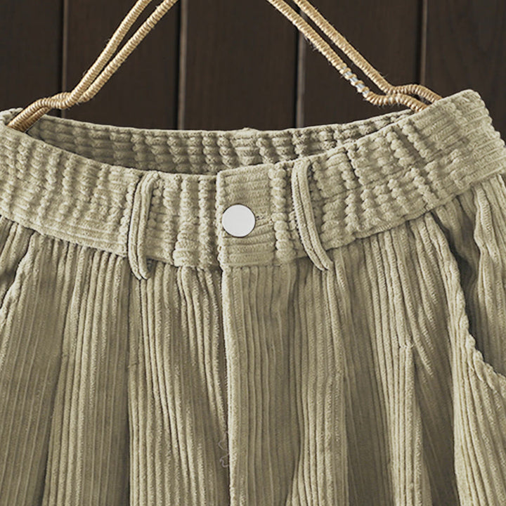 Pantalones harén Buddha Stones de invierno para mujer, de pana lisa, de algodón, de cintura alta, forrados con vellón y bolsillos - image 20