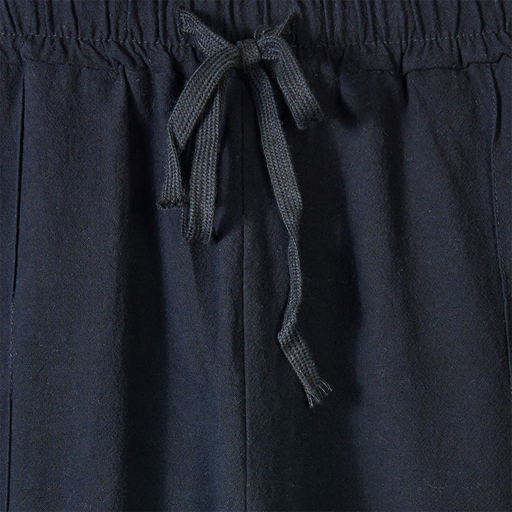 Pantalones de algodón para hombre con bolsillos y botones laterales de color liso con Buddha Stones - image 5