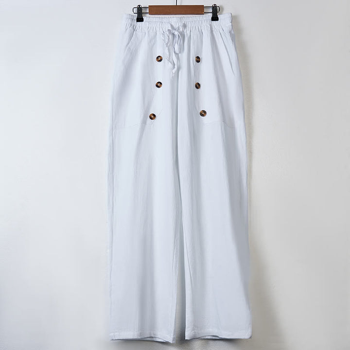 Pantalones casuales de algodón con botones y bolsillos para hombre , de Buddha Stones - image 2