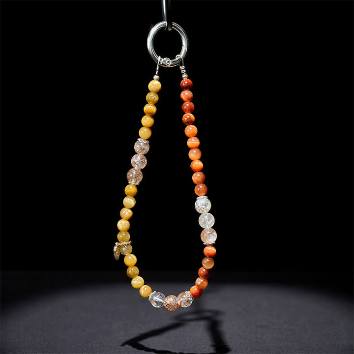 Buddha Stones, Ojo de Tigre Dorado, Ojo de Tigre Rojo, Amuleto de Corazón, Llavero de Fuerza, Decoración para Colgar en el Teléfono - image 4