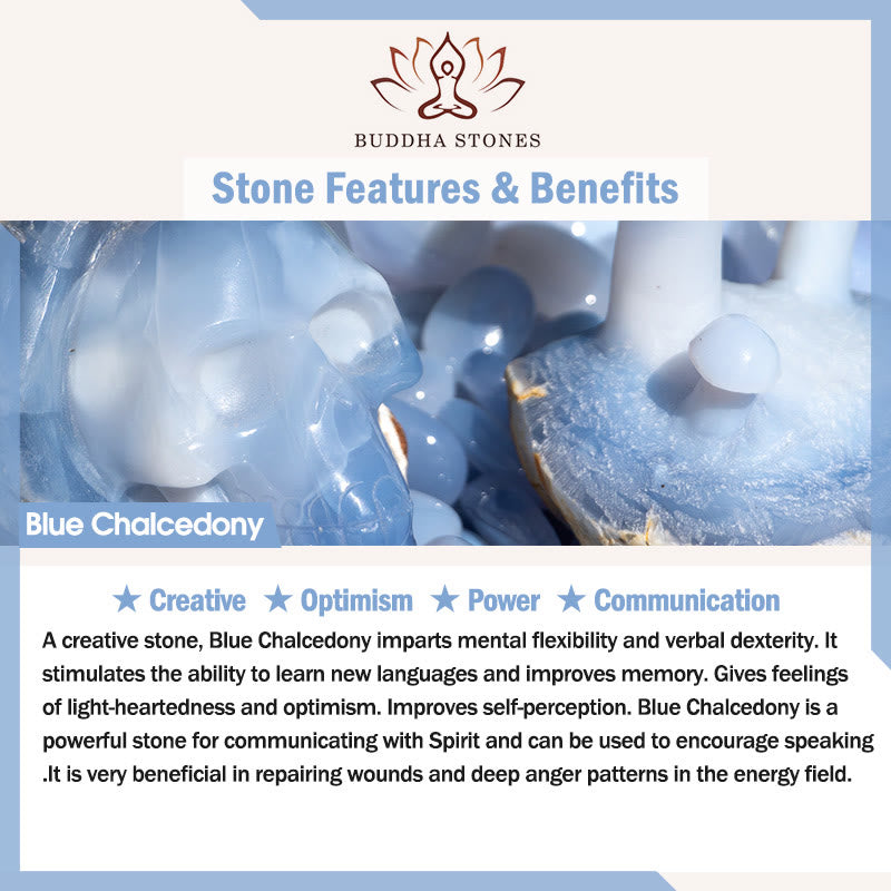 Llavero colgante para teléfono con Buddha Stones, personaje Fu, calcedonia azul, equilibrio emocional - image 8