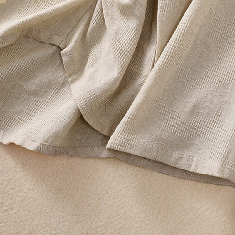 Camisa de manga larga de algodón para mujer con diseño plisado y bajo irregular en jacquard con Buddha Stones - image 31