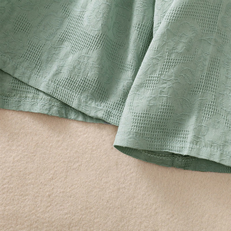 Camisa de manga larga de algodón para mujer con diseño asimétrico bordado de Buddha Stones y botones de rana - image 6