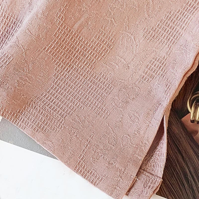 Camisa de algodón de manga larga para mujer con cuello mandarín, jacquard y botones chinos Buddha Stones Commute - image 28