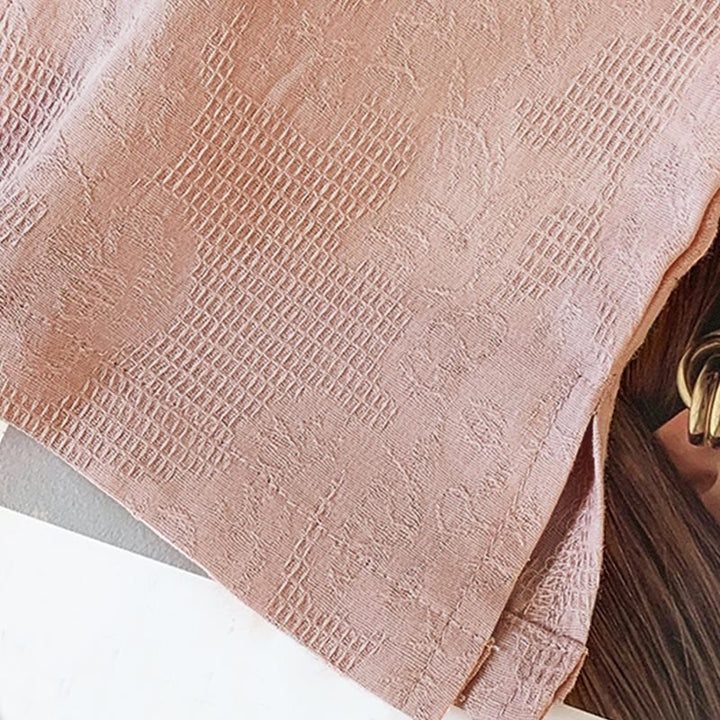 Camisa de manga larga para mujer con cuello mandarín, jacquard y botones chinos con diseño de piedras de Buda y estampado de Buddha Stones. - image 28