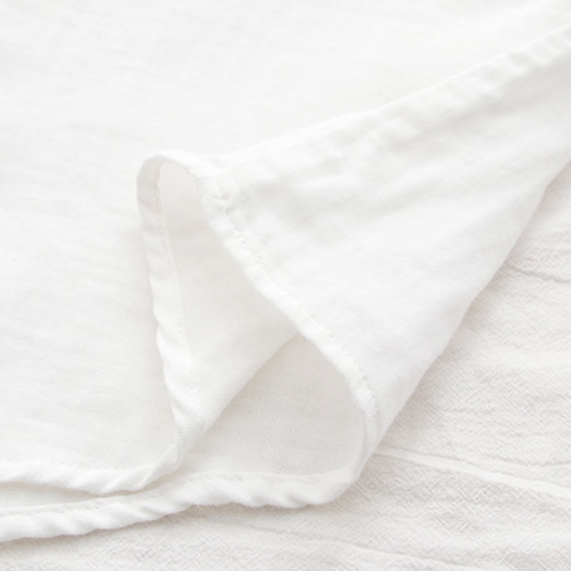 Camisa de manga larga de algodón para mujer con botones de hierba verde y blanco con Buddha Stones y estampado otoñal - image 13