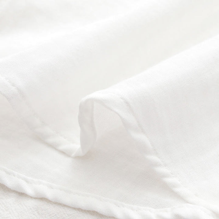 Camisa de manga larga de algodón para mujer con botones de hierba verde y blanco con Buddha Stones y estampado otoñal - image 14