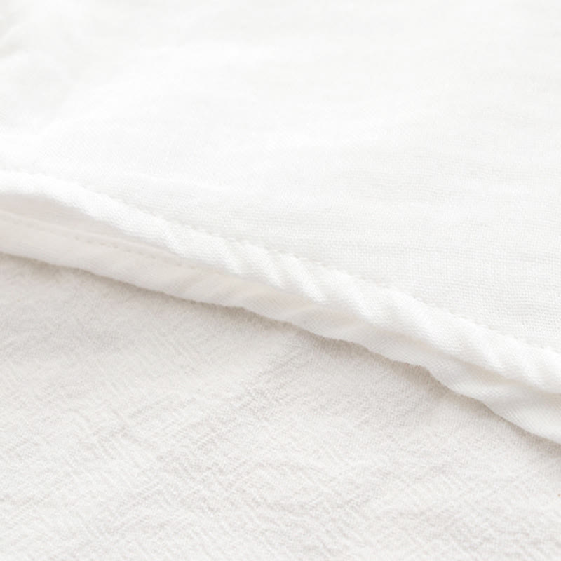 Camisa de manga larga de algodón para mujer con botones de hierba verde y blanco con Buddha Stones y estampado otoñal - image 12