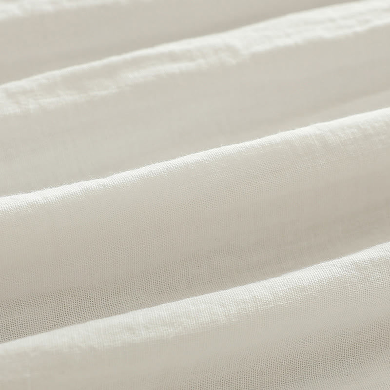 Camisa de manga larga de algodón para mujer con botones bordados geométricos blancos y Buddha Stones. - image 13