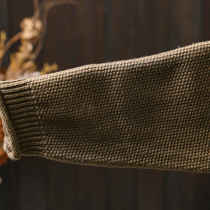 Suéter cárdigan de punto de manga larga para mujer, de algodón, con botones florales y Buddha Stones. - image 13