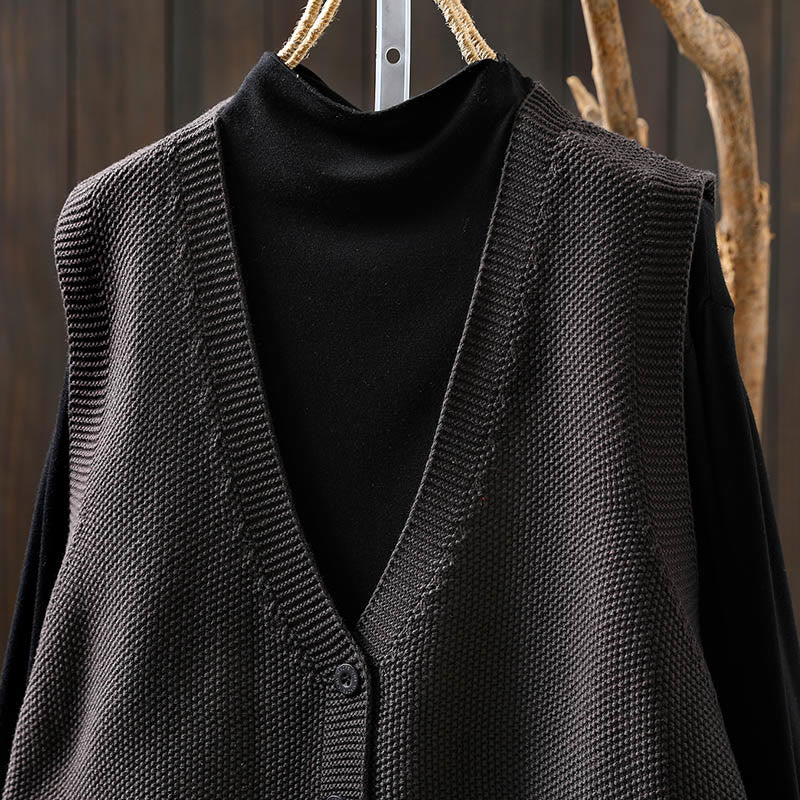 Chaleco sin mangas de algodón tejido para mujer con bordado de figuras de Buddha Stones, piedras, conejo y árbol. - image 19