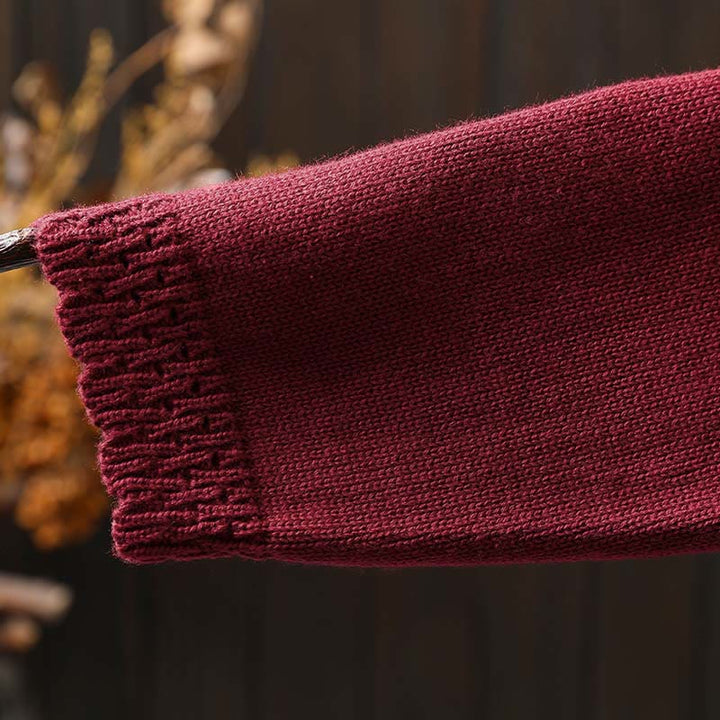 Cárdigan de punto de manga larga para mujer, con botones de encaje y estampado de Buddha Stones, de algodón, con bolsillos. - image 12