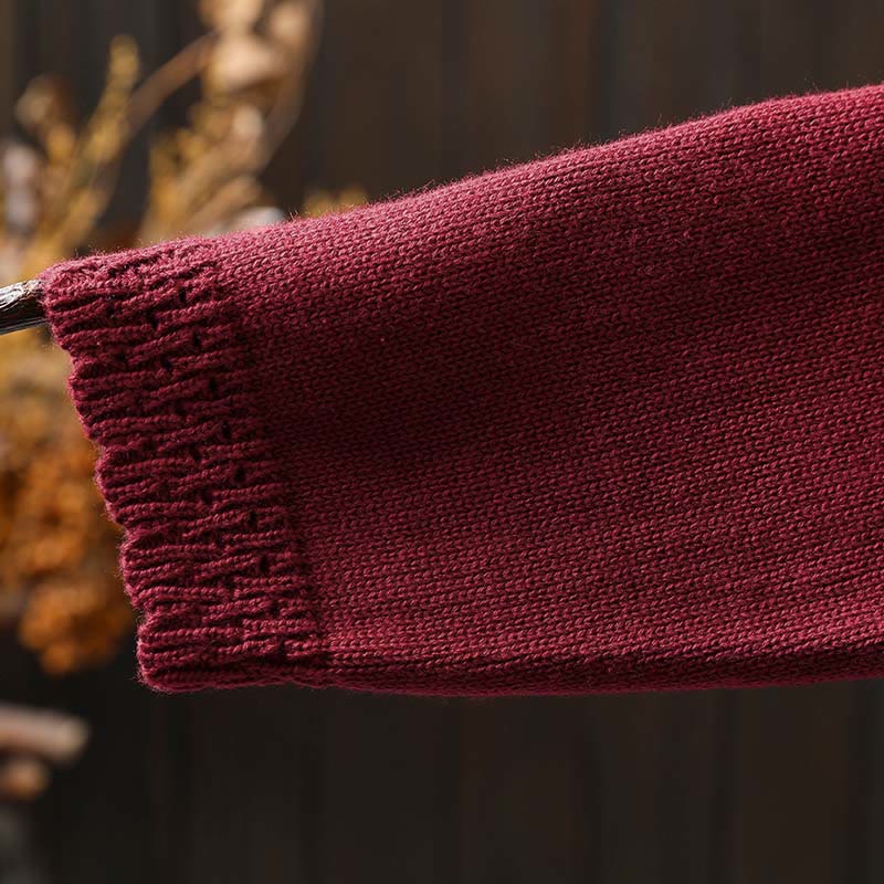 Cárdigan de punto de manga larga para mujer, con botones de encaje y estampado de Buddha Stones, de algodón, con bolsillos. - image 12