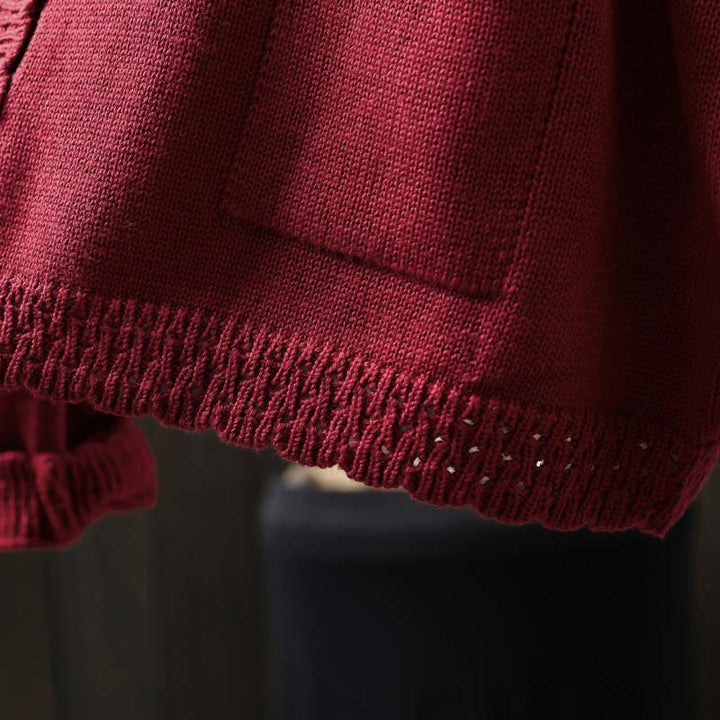 Cárdigan de punto de manga larga para mujer, con botones de encaje y estampado de Buddha Stones, de algodón, con bolsillos. - image 9