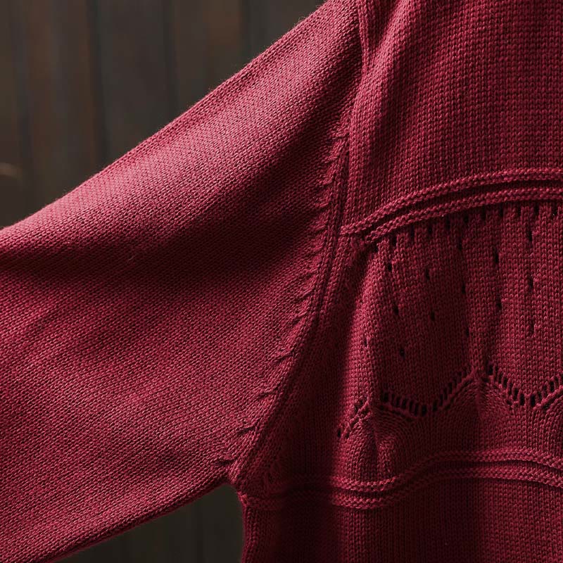 Cárdigan de punto de manga larga para mujer, con botones de encaje y estampado de Buddha Stones, de algodón, con bolsillos. - image 11