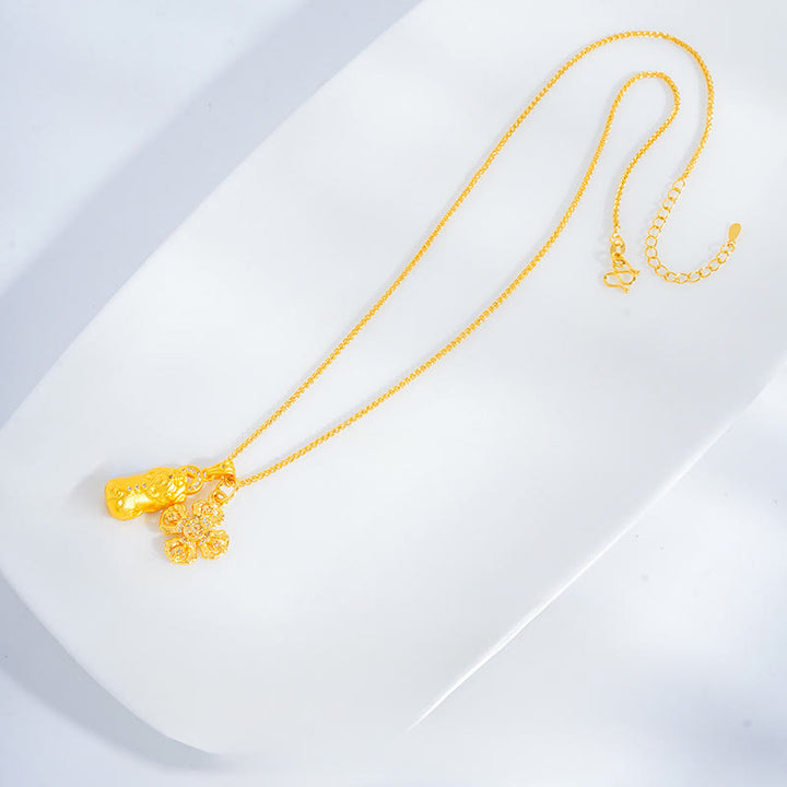 Collar con colgante de cadena de riqueza Pixiu Cross Dorje Vajra de latón chapado en oro de 24k con Buddha Stones - image 2