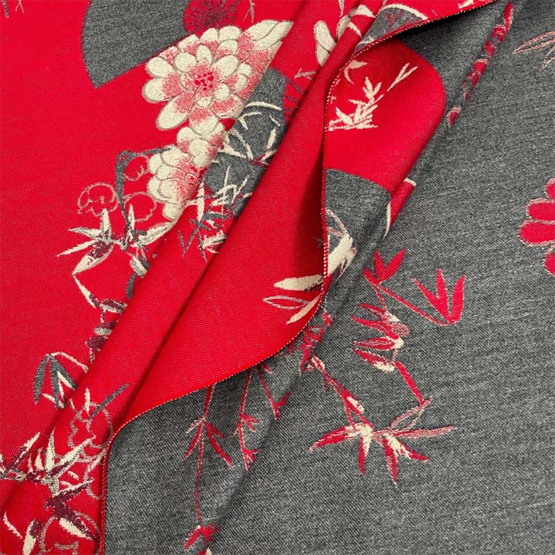 Bufanda/chal acogedor con estampado de flores de peonía, abanico de invierno con Buddha Stones y bambú - image 7