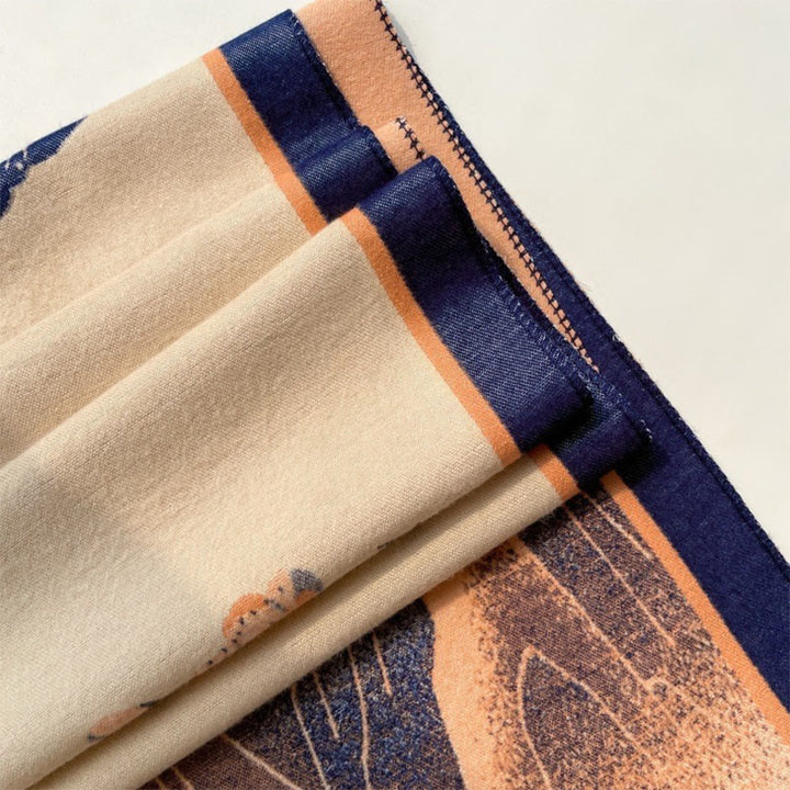 Bufanda/chal suave con estampado de hojas y flores de loto de montaña invernal con Buddha Stones - image 16