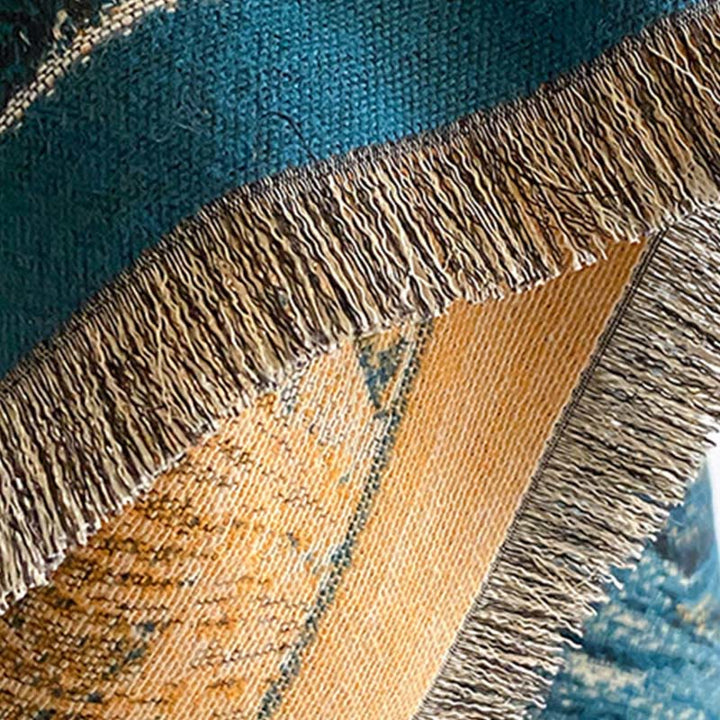 Bufanda/chal acogedor con estampado de Buddha Stones , degradado de color invernal, cálidas colinas y árboles. - image 6