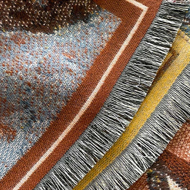 Bufanda/chal cálido y acogedor con estampado de Buddha Stones, flores de magnolia blancas de invierno y pajaritos - image 14