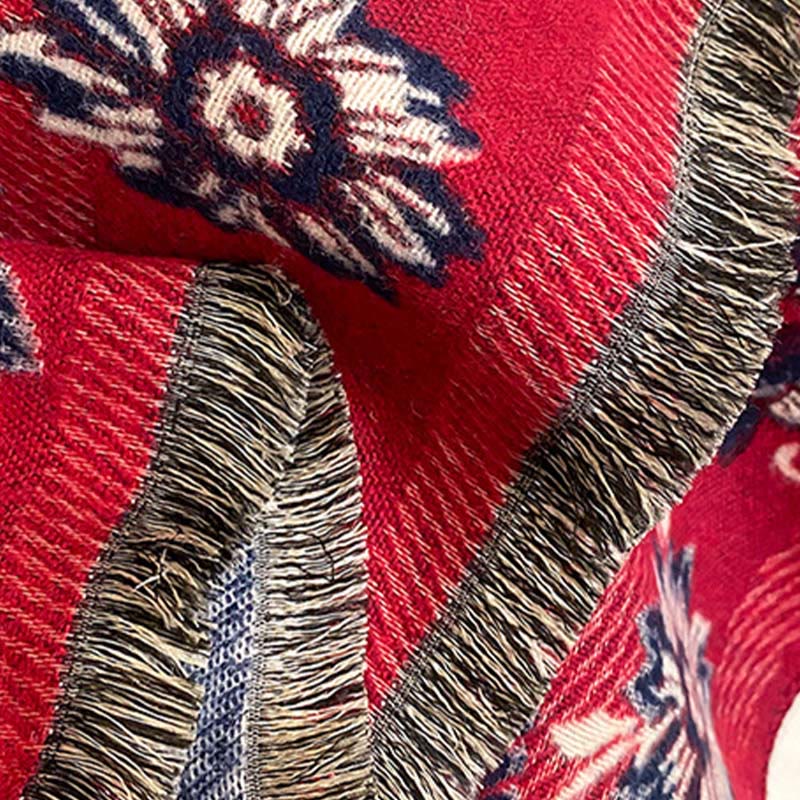 Bufanda/chal cálido y acogedor con estampado de enredaderas de flores de anacardo y Buddha Stones en otoño - image 8