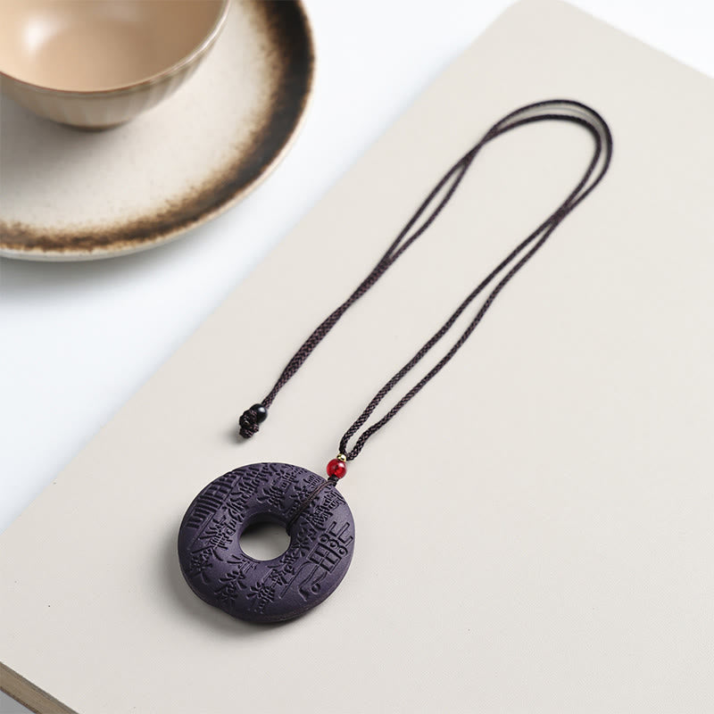 Collar con colgante de la fortuna , con Buddha Stones, máscara de zorro, mariposa y hebilla Taotie de la paz. - Hebilla de la Paz - image 18