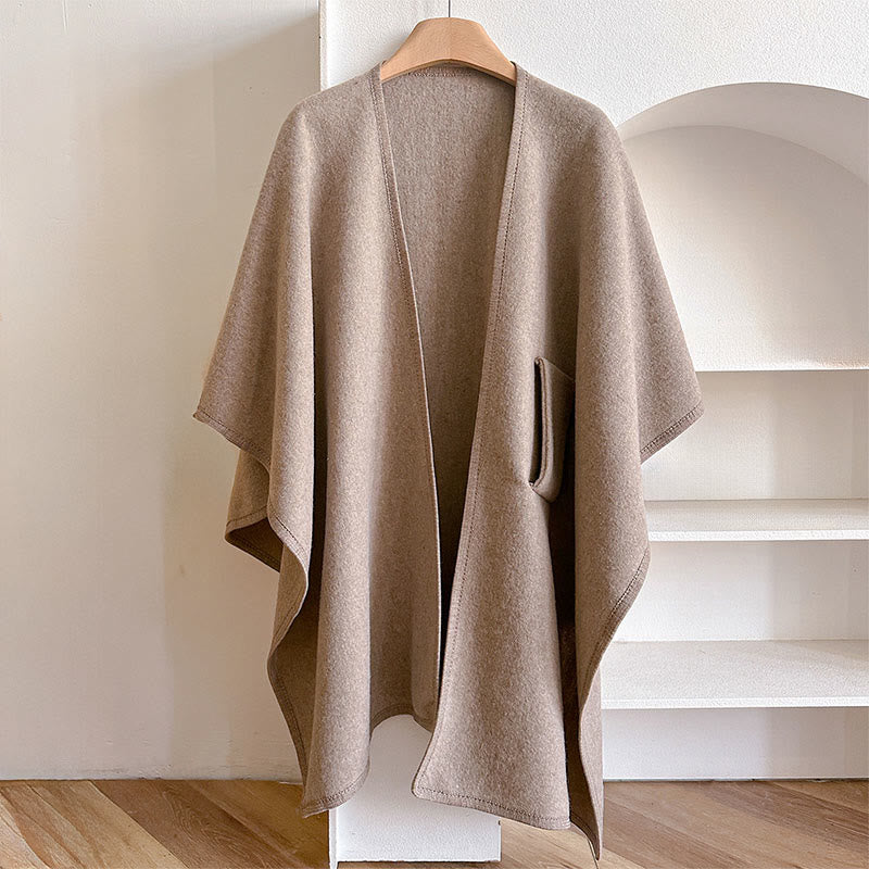 Bufanda tipo chal de invierno, color liso, cálida y acogedora, con diseño de Buddha Stones. - Broncearse - 160 x 110 cm - image 1