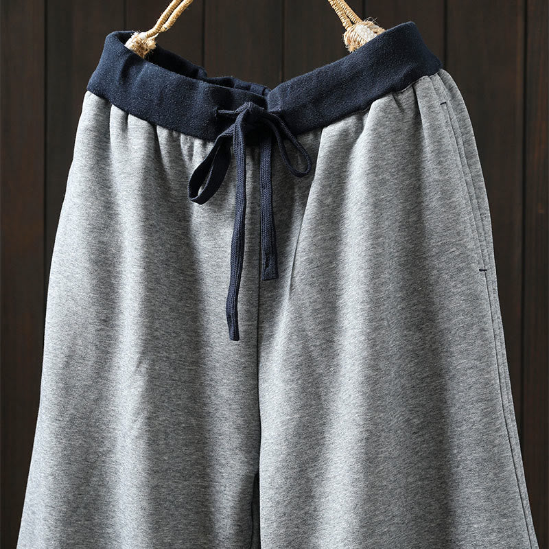 Pantalones de algodón para mujer con bolsillos y bloques de color liso de Buddha Stones Fall - image 4