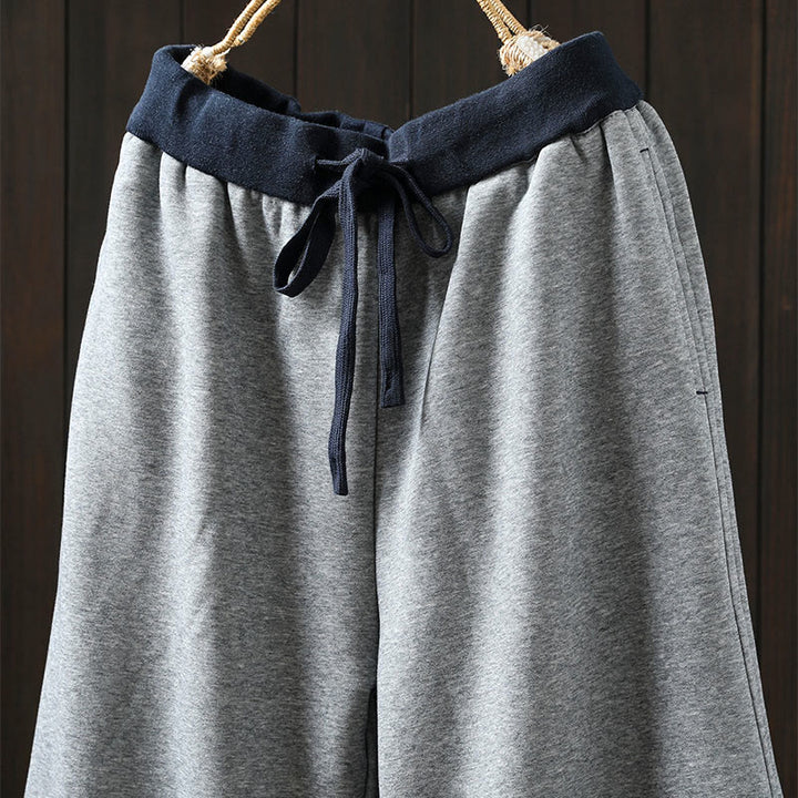 Pantalones de algodón para mujer con bolsillos y bloques de color liso de Buddha Stones Fall - image 4