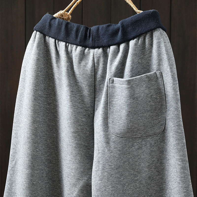 Pantalones de algodón para mujer con bolsillos y bloques de color liso de Buddha Stones Fall - image 5