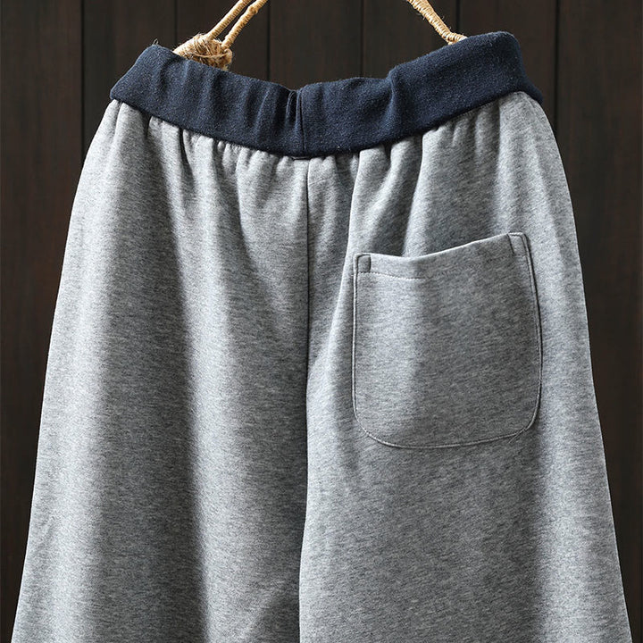 Pantalones de algodón para mujer con bolsillos y bloques de color liso de Buddha Stones Fall - image 5