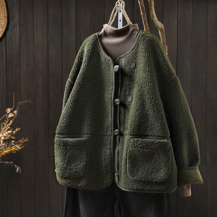 Chaqueta térmica de manga larga para mujer con bolsillos, cierre de cremallera, botones y estampado de Buddha Stones. - Verde - US4-6, UK/AU8-10, EU36-38 (F) - image 19