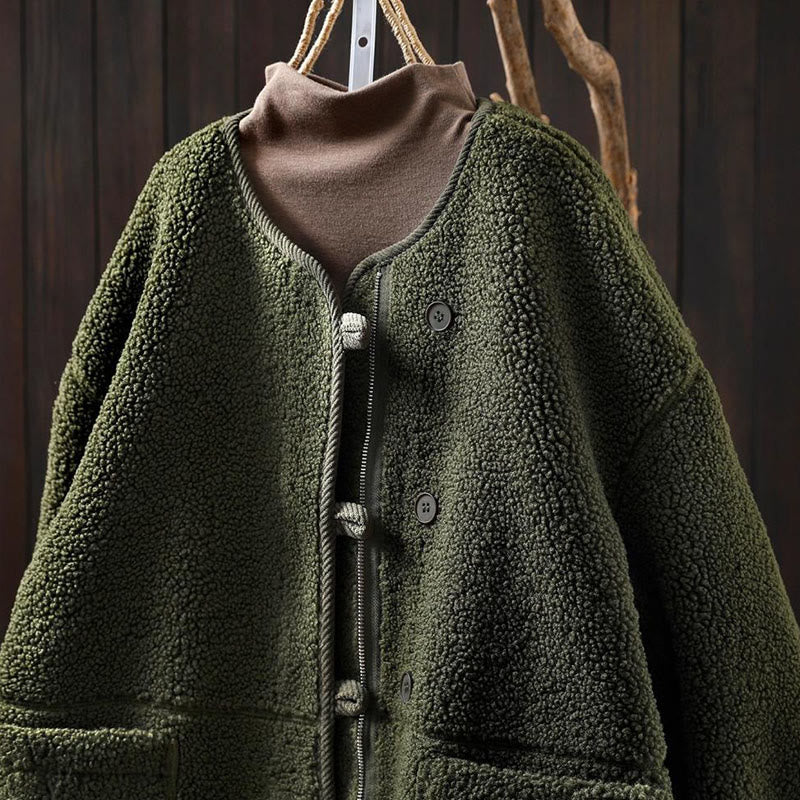 Chaqueta térmica de manga larga para mujer con bolsillos, cierre de cremallera, botones y estampado de Buddha Stones. - image 20